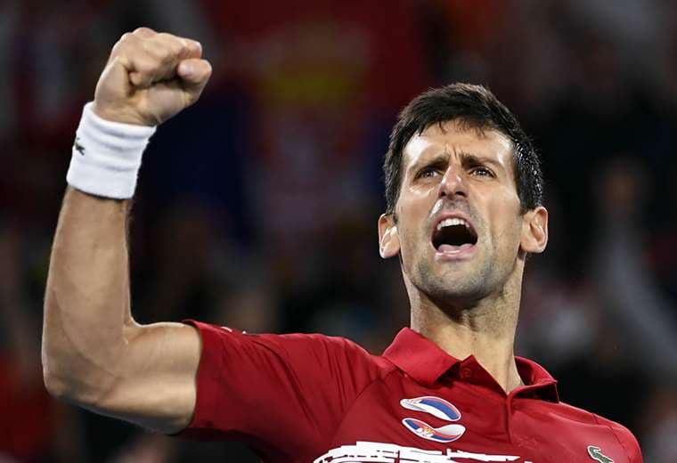 Novak Djokovic celebrando el logro. Foto: AFP