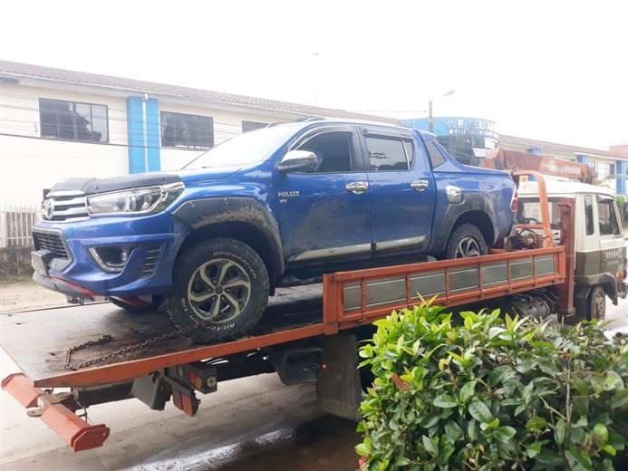 a camioneta fue recuperada por la policía de Yapacaní