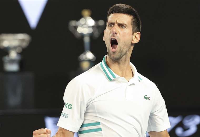 Djokovic celebrando su título. Foto: AFP