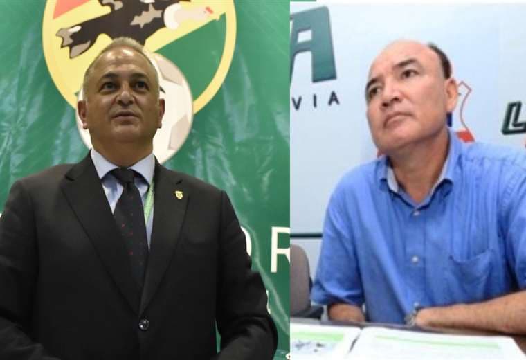 Costa (izq.), presidente de la FBF, y Menacho, dirigente de Guabirá. Fotos. Internet