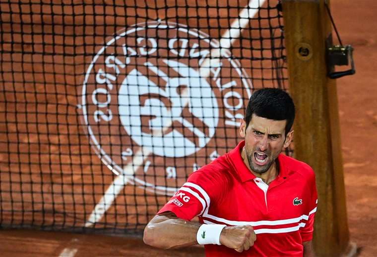La celebración de Novak Djokovic tras superar a Berrettini. Foto: AFP 