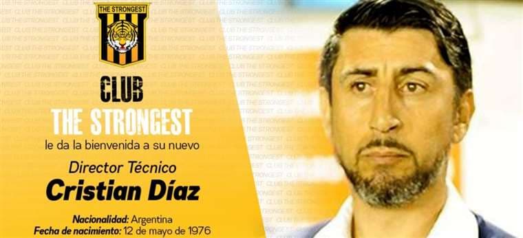The Strongest publicó está imagen en sus redes sociales dando la bienvenida a Díaz