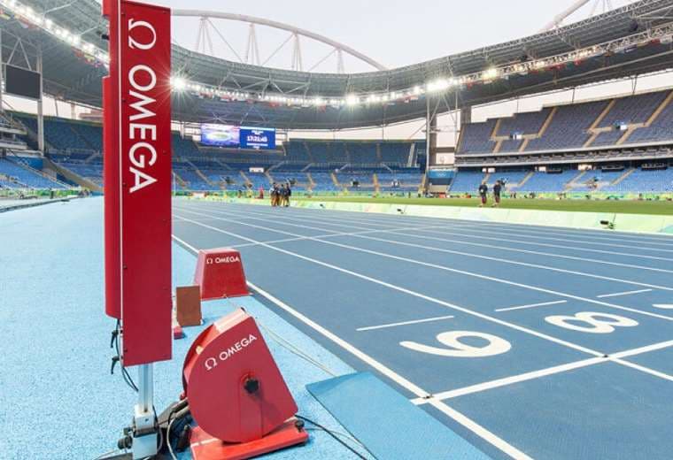 Equipo con la tecnología Omega para las pruebas de atletismo. Foto: Internet