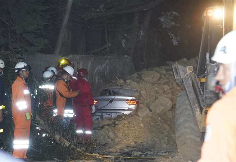 Deslizamiento de tierra en Obrajes, La Paz/Foto: APG Noticias